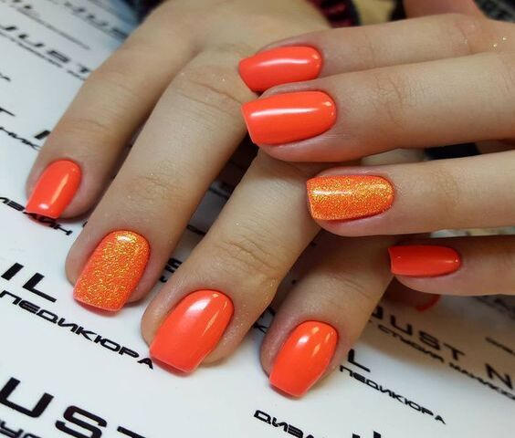 Orange nail colors